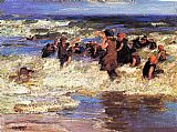 Edward Henry Potthast Surf Bathing painting